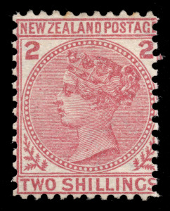 NEW ZEALAND: 1878 (SG.185) 2/- deep rose, with large part o.g. Cat.&pound;600.