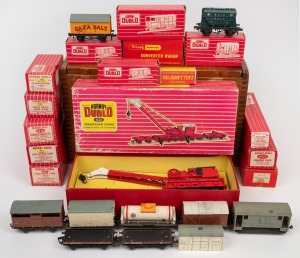 HORNBY DUBLO "00" gauge model train carriages, crane etc., including many boxed examples; together with a DINKY DUBLO No. 071 Volkswagen delivery van in original box, (qty).