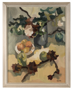 JOAN KLOPPER (South Africa), (floral still life), oil on canvas on board, signed lower right and verso, ​​​​​​​64 x 50cm, 74 x 59cm overall.