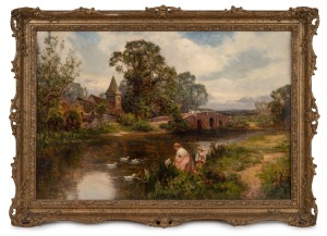 ERNEST CHARLES WALBOURN (1872-1927), (English country view), oil on canvas relined on canvas, signed lower right "Ernest Walbourn", 40 x 60cm, 51 x 71cm overall.