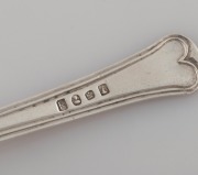 A Colonial Australian silver sauce ladle with engraved owner's gothic "F" initial, mid 19th century, stamped "K", kangaroo, crown, and monarch's head, 18cm long, 38 grams. Note: This is associated with previous lots in this sale (400 and 400a). - 2