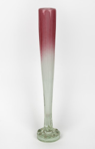 A tall pink and opaque white Murano glass vase, 67cm high.