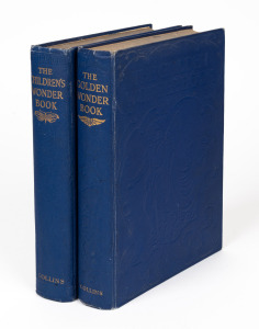 Collins 'The Golden Wonder Book' and 'The Children's Wonder Book', both 768 pp., edited by John R. Crossland and J.M. Parrish, blue embossed hardcovers with gilt letters on the spine, 1934.