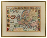Two antique style hand-coloured maps of Europe and France, housed in matching gilt frames, 60 x 75cm each overall. - 2