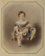 ARTIST UNKNOWN, (portrait of a child), watercolour, 23 x 19cm, 40 x 36cm overall.