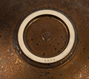 DAVID OSWALD pottery platter in burgundy and bronzed glaze with incised motif decoration, impressed mark to base, 38.5cm diameter - 2
