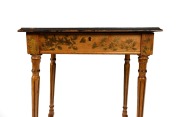 An antique French sewing table with hand-painted bird and floral decoration, 19th century, A/F, 77cm high, 56cm wide, 38cm deep. - 3