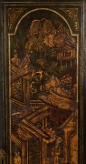 An Antique English chinoiserie longcase clock with oriental and gilt decorated case on green ground, 12 inch brass dial with applied maker's plaque "THOs. Moore, Melford" with date aperture and subsidiary seconds, eight day time and bell striking movement - 3