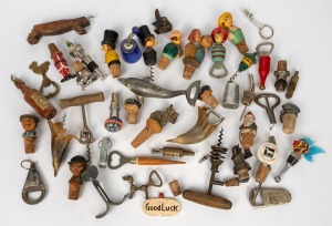 Corkscrews, bottle openers etc., mixed vintages and condition, (qty).