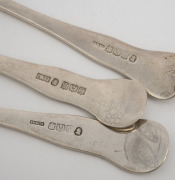 Six antique Scottish sterling silver tablespoons, made in Edinburgh, circa 1802, 22cm long, 460 grams total. - 3