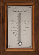 An antique French mantle clock in rosewood case with satinwood inlay, eight day time and bell striking movement with silvered dial and mercury thermometer, circa 1840, 44cm high. - 2