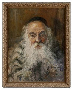 S. KUCHARSKI (Poland), (portrait of a Rabbi), oil on canvas on board, signed lower right "S. Kucharski", 57 x 44cm, 65 x 53cm overall.