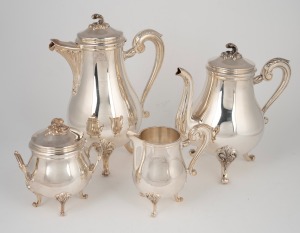 CHRISTOFLE French silver plated tea and coffee service, (4 items), factory mark to base, the largest 25cm high.