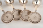 W.M.F. set of four German silver plated schnapps goblets with turned ivory stems, circa 1900, 13.5cm high. - 2