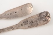 A pair of George IV antique Irish sterling silver cream ladles by Thomas Farnett of Dublin, 1829, ​​​​​​​16cm long, 65 grams. - 2