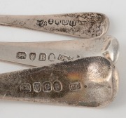A collection of sterling silver cutlery comprising of an Old English pattern sauce ladle by George Smith II (London, 1797), an Old English pattern cream ladle by Richard Crossley (London, 1798) and four various salt spoons, (6 items), the sauce ladle 18cm - 2