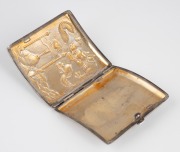 WANG HING antique Chinese export silver cigarette case with dragon and fish decoration, 19th/20th century, stamped with maker's mark "W. H.", 8.5cm high, 106 grams. - 3