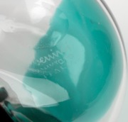 FULVIO BIANCONI (1915-1996) Con Macchie graduated pair of Murano glass apples, hand-blown internally decorated with irregular fields of green and aubergine stains on clear glass body, made for VENINI, circa 1950s, (2 items), both with three lined acid etc - 3