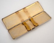 An antique sterling silver cigarette case with engine turned decoration and gilt wash finish to the interior, made in Birmingham, 20th century, elegant and unusually long form 17cm wide, 122 grams. - 2