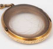 A 9ct gold chain (4.2 grams) with an antique gold plated memorial hair locket; together with a sterling silver and pearl brooch, (2 items). - 3