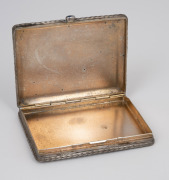 A Continental 800 silver box with engraved decoration and cabochon blue stone clasp, circa 1900, 7.5cm wide, 81 grams. - 2