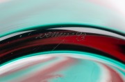 FULVIO BIANCONI (1915-1996) impressive cylindrical Murano glass vase with bands of red, green and clear glass, for VETRERIA VENINI, circa 1993, engraved "Venini '93", 55cm high. - 4