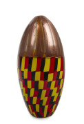 GIORGIO FERRO (1931-2012) globular Murano glass vase with aventurine stripe decoration and patchwork base, for A.V.E.M., circa 1958, engraved "G. Ferro", 32cm high. - 2