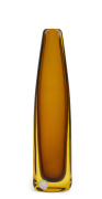 FLAVIO POLI (1900-1984) Valve series tall amber sommerso glass vase, for SEGUSO VETRI D'ARTE, circa 1956, bearing original foil label "Seguso Vetri D'arte Murano", 32cm high.