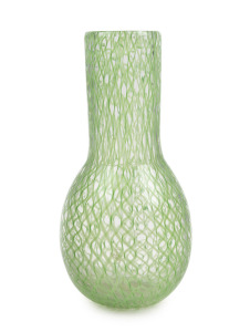 DINO MARTENS (1894-1970) Murano glass vase with green Zanfirico canes, made for VETRERIA AURELIANO TOSO, circa 1958, bearing original foil label "Vetreria Aureliano Toso, Murano", 25cm high.