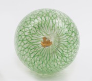 DINO MARTENS (1894-1970) Murano glass vase with green Zanfirico canes, made for VETRERIA AURELIANO TOSO, circa 1958, bearing original foil label "Vetreria Aureliano Toso, Murano", 25cm high. - 2