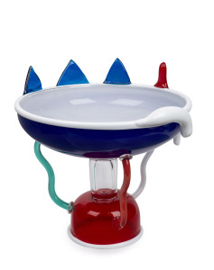 ETTORE SOTTSASS (1917-2007) "Sol" glass fruit bowl, for MEMPHIS (1982-2000), engraved "E. Sottsass per Memphis", 28cm high, 30cm wide.