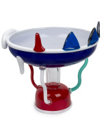 ETTORE SOTTSASS (1917-2007) "Sol" glass fruit bowl, for MEMPHIS (1982-2000), engraved "E. Sottsass per Memphis", 28cm high, 30cm wide. - 2