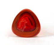 PAOLO VENINI (1895-1959) Inciso orange sommerso glass bottle with stopper, for VETRERIA VENINI, circa 1956, acid etched three line signature to base "Venini, Murano, Italia", 36cm high. - 4