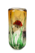 ALFREDO BARBINI (1912-2007) rare sommerso aquarium glass vase adorned with four fish in seaweed decoration, for VETRERIA CENEDESE, circa 1949, 35cm high. - 2