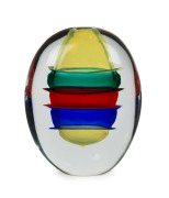 ALFREDO BARBINI (1912-2007) impressive sommerso Murano glass vase with five coloured bands, for VETRERIA ALFREDO BARBINI, circa 1980, engraved "A. Barbini, 32/100" and bearing original label "Barbini, Murano", 27cm high. - 2