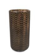 ERCOLE BAROVIER (1889-1974) "Graffito Amaranto" cylindrical Murano glass vase, for VETRERIA BAROVIER & TOSO, circa 1969, engraved "Barovier & Toso, Murano", 33cm high.