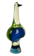 ANTONIO DA ROS (1936-2012) "Gallina" Murano sculpture in uranium glass with blue sommerso, for CENEDESE, circa 1963, bearing original paper label "Murano Cenedese Vetri", 39cm high.