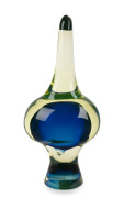 ANTONIO DA ROS (1936-2012) "Gallina" Murano sculpture in uranium glass with blue sommerso, for CENEDESE, circa 1963, bearing original paper label "Murano Cenedese Vetri", 39cm high. - 2