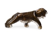 ALFREDO BARBINI (1912-2007) Murano glass angry tiger statue, for VETRERIA ALFREDO BARBINI, circa 1960, bearing retailer's label "Venetian, Made by Alfredo Barbini, R. Weil Ceramics & Glass, Murano, Italy", 17cm high, 37cm long. - 2