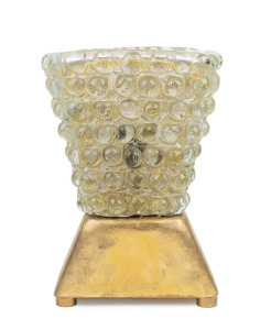 ERCOLE BAROVIER (1889-1974) Lenti Murano glass table lamp with gold foil inclusions and gilt finished base, for VETRERIA BAROVIER & TOSO, circa 1942, 35cm high overall.