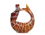 FULVIO BIANCONI (1915-1996) "Mermaid, Decoro a Rete" Murano glass figural carafe, for VENINI, circa 1950, three line acid etched mark to base "Venini, Murano, Italia", 23cm high. - 2