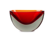 FLAVIO POLI (1900-1984) monumental orange sommerso Murano glass bowl, for SEGUSO VETRI D'ARTE, circa 1955, 18cm high, 30cm wide.