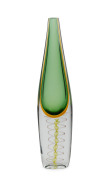 LUCIANO GASPARI (1913-2007) "Pinnacolo" Murano glass vase of teardrop form with green sommerso and double coloured twist decoration, for SALVIATI, circa 1960, bearing remains of paper label and additional Sotheby's label, 43cm high.