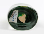 LUCIANO GASPARI (1913-2007) "Pinnacolo" Murano glass vase of teardrop form with green sommerso and double coloured twist decoration, for SALVIATI, circa 1960, bearing remains of paper label and additional Sotheby's label, 43cm high. - 3
