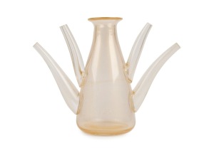 ANDREA TAGLIAPIETRA (1955 - ) Murano art glass vase with four additional spouts and gold foil inclusions, engraved "A. Tagliapietra", 26cm high.