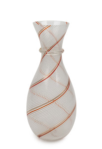 DINO MARTENS (1894-1970) "Mezza Filigrana" bianco oro Murano glass vase, Model No. 3070, for VETRERIA AURELIANO TOSO, circa 1950s, 34cm high.