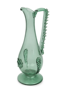 VITTORIO ZECCHIN (1878-1947) green Murano glass wine ewer, for S.M. VENINI CAPPELLIN & Co., circa 1926, 30cm high.