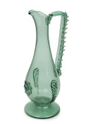 VITTORIO ZECCHIN (1878-1947) green Murano glass wine ewer, for S.M. VENINI CAPPELLIN & Co., circa 1926, 30cm high.