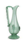 VITTORIO ZECCHIN (1878-1947) green Murano glass wine ewer, for S.M. VENINI CAPPELLIN & Co., circa 1926, 30cm high. - 2