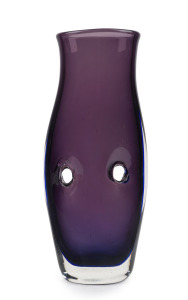 FULVIO BIANCONI (1915-1996) purple Murano glass Forato vase, for VENINI & Co., MURANO, circa 1951, bearing original paper label "Venini, Murano, Venezia, Made in Italy", 31cm high.